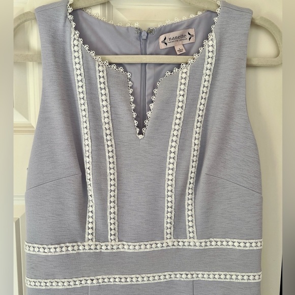 Nanette Lepore sleeveless dress in Lilac and white eyelet trim - EUC - Size 6 - Picture 3 of 11